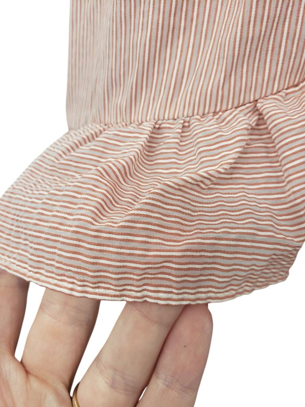 Misa Los Angeles Morrison Ruffle Tiered Maxi Dress Pink Stripe Candy Striper - Picture 7 of 12